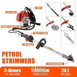 11000rpm 5 in1 Petrol Grass Trimmer, Brushcutter Garden Grass Line Strimmer 52cc