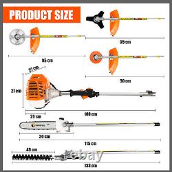 2500W Multi Function Garden Tool 5in1 Petrol Strimmer Brush Cutter Chainsaw NEW