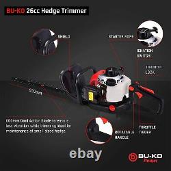 26cc Petrol hedge Trimmer, Handheld Hedge Cutter, 600mm Strimmer Cutting Length