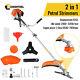 2.5kw 2-in-1 Petrol Trimmer Brush Cutter Garden Grass Line 7000rpm Engine 52cc