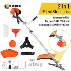 2.5kw Petrol Trimmer Brush Cutter Garden Grass Line 7000rpm 52cc Engine 2-in-1