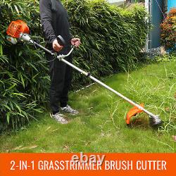 2 IN 1 52cc Petrol Brush Cutter Garden Grass Line Trimmer 2-Stroke Engine 2.5kw