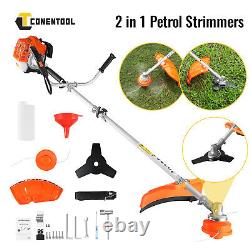 2-In-1 52cc 2-Stroke Engine Petrol Trimmer 2500W Brush Cutter Garden Grass Line