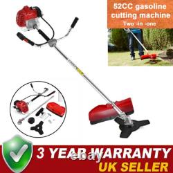 2 In 1 Petrol Brush Cutter Strimmer Grass Trimmer Garden 52CC 3 YEAR WARRANTY