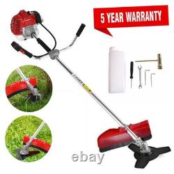 2-in-1 52cc Petrol Strimmer Brush Cutter Garden Grass Line Trimmer Tool Garden