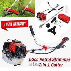 2-in-1 52cc Petrol Strimmer Brush Cutter Garden Grass Line Trimmer Tool Garden