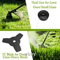 2-in-1 52cc Petrol Strimmer Brush Cutter Garden Grass Line Trimmer Tool Garden