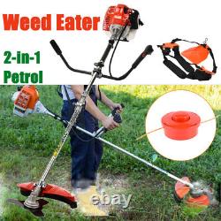 2-in-1 Gas Grass Trimmer Brush Cutter Lawn Mower Edger Tool with 2 Types Blades
