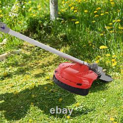 2-in-1 Gas Grass Trimmer Brush Cutter Lawn Mower Edger Tool with 2 Types Blades