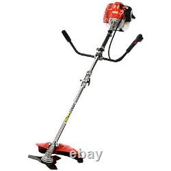 2-in-1 Gas Grass Trimmer Brush Cutter Lawn Mower Edger Tool with 2 Types Blades