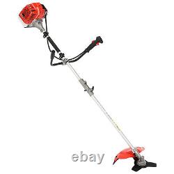 2-in-1 Gas Grass Trimmer Brush Cutter Lawn Mower Edger Tool with 2 Types Blades