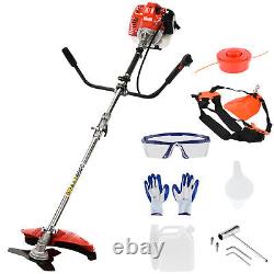 2-in-1 Gas Grass Trimmer Brush Cutter Lawn Mower Edger Tool with 2 Types Blades
