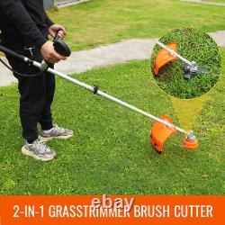 2-in-1 Petrol Grass Trimmer 52cc Brushcutter Garden Grass Line Strimmer 2-Stroke