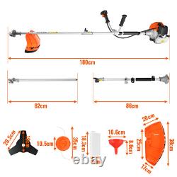 2-in-1 Petrol Grass Trimmer 52cc Brushcutter Garden Grass Line Strimmer 2-Stroke