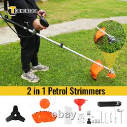 2-in-1 Petrol Strimmer 52cc Brush Cutter Garden Grass Line Trimmer 2-Stroke NEW
