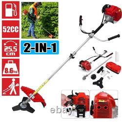2-in-1 Petrol Strimmer Long Reach Multi Functional Garden Tool Brush Cutter 52cc