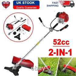 2in1 52cc Petrol Strimmer 2 Stroke Garden Grass Trimmer Brush Cutter Multi Tool