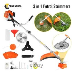 3in1 Petrol Grass Trimmer Brush Cutter 52cc Multi Function Garden Grass Strimmer