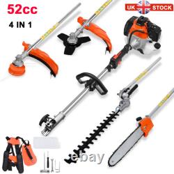 4 in 1 Garden Multi Tool 52cc Petrol Hedge Trimmer Chainsaw Strimmer Brushcutter