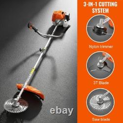 52CC 3in1 Hedge Trimmer Multi Tool Petrol Strimmer Brush Cutter Garden 2500W