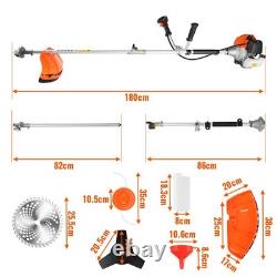 52CC 3in1 Hedge Trimmer Multi Tool Petrol Strimmer Brush Cutter Garden 2500W
