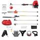 52cc 4 In1 Hedge Trimmer Multi Tool Petrol Strimmer Brush Cutter Garden Chainsaw