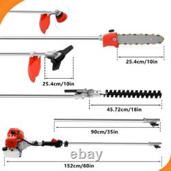 52CC 5 in1 Hedge Trimmer Multi Tool Petrol Strimmer Brush Cutter Garden Chainsaw