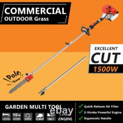 52CC 5 in1 Hedge Trimmer Multi Tool Petrol Strimmer Brush Cutter Garden Chainsaw