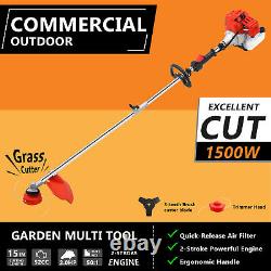 52CC 5 in1 Hedge Trimmer Multi Tool Petrol Strimmer Brush Cutter Garden Chainsaw