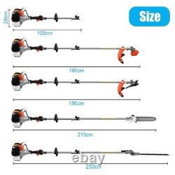 52CC 5 in1 Hedge Trimmer Multi Tool Petrol Strimmer Brush Cutter Garden Chainsaw
