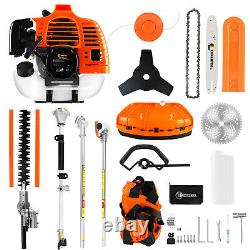 52CC 5 in1 Multi Hedge Trimmer Tool Petrol Strimmer Brush Cutter Garden Chainsaw