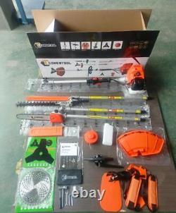 52CC 5 in1 Multi Hedge Trimmer Tool Petrol Strimmer Brush Cutter Garden Chainsaw