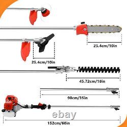 52CC 5 in 1 Gas Pole Saw Brush Cutter Gas Hedge Trimmer for Tree Weed Multi Tool