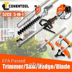 52CC 5 in 1 Hedge Trimmer Multi Tool Petrol Strimmer BrushCutter Garden Chainsaw