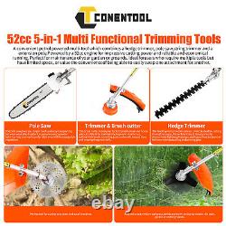 52CC 5 in 1 Hedge Trimmer Multi Tool Petrol Strimmer BrushCutter Garden Chainsaw