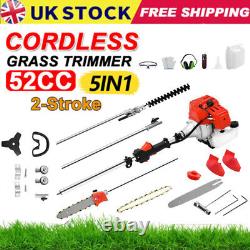 52CC 5 in 1 Hedge Trimmer Multitool Petrol Strimmer Brush Cutter Garden Chainsaw