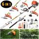 52cc 6 In1 Hedge Trimmer Multi Tool Petrol Strimmer Brush Cutter Garden Chainsaw