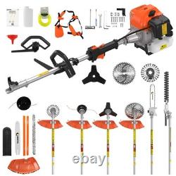 52CC 6 in1 Hedge Trimmer Multi Tool Petrol Strimmer Brush Cutter Garden Chainsaw