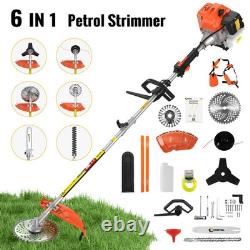 52CC 6-in-1Petrol Strimmer Brush Cutter Hedge Trimmer Chainsaw Multi Garden Tool