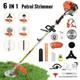 52cc 6-in-1petrol Strimmer Brush Cutter Hedge Trimmer Chainsaw Multi Garden Tool