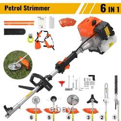 52CC 6-in-1 Petrol Grass Strimmer Multi Tool Brush Cutter Chainsaw Hedge Trimmer