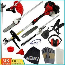 52CC Garden Hedge Trimmer 5 in 1 Petrol Strimmer Chainsaw Brushcutter Multi Tool
