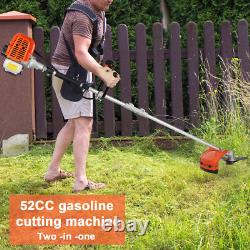 52CC Gas String Trimmer, 2 In 1 Cordless Hedge Trimmer, 2-Stroke Brush Cutter