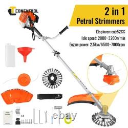 52CC High Power 2.5KW Gas Powered Brush Cutter Adjustable Handle Anti-Vibration