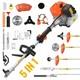 52cc Multi Function Garden Tool 5-in-1 Petrol Strimmer Brush Cutter Chainsaw Uk