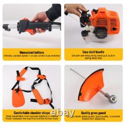 52CC Multi Function Garden Tool 5-in-1 Petrol Strimmer Brush Cutter Chainsaw UK