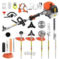 52CC Multi Function Garden Tool 5-in-1 Petrol Strimmer Brush Cutter Chainsaw UK