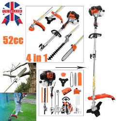52CC Multi Garden Tool Hedge Trimmer Petrol Grass Strimmer Brush Cutter Chainsaw