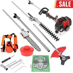 52CC Petrol Garden MULTI TOOL 5 in 1 Grass & Hedge Trimmer Strimmer Pole saw