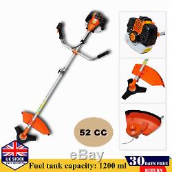 52CC Powerful Petrol Strimmer Garden Grass Brush Cutter Trimmer Orange 2.2KW 3HP